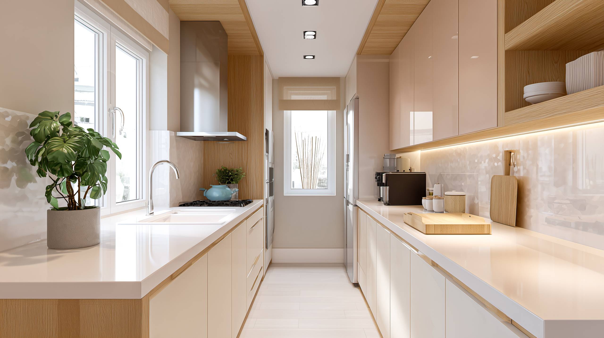 Contemporary Kitchen with Textural Depth & Sleek Functionality